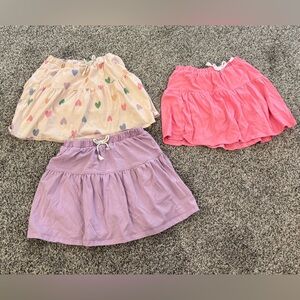Girls 365Kids Size 8 Skort Lot in Cream with Hearts, Pink & Lavender